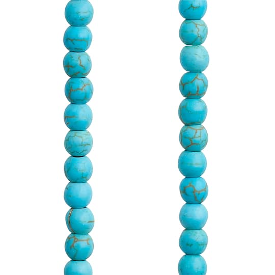 Turquoise Dyed Howlite Rondelle Beads, 4mm by Bead Landing&#x2122;